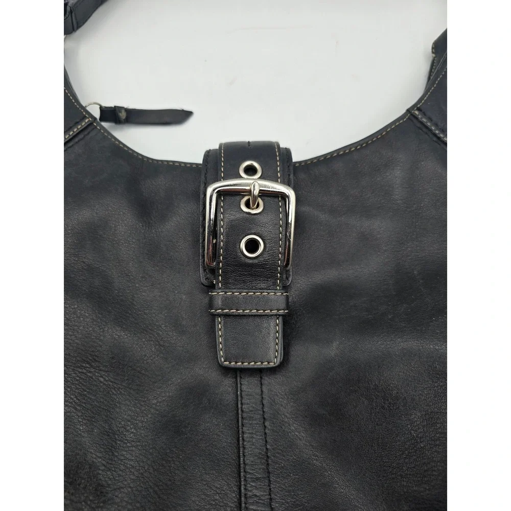 Coach Hamilton Soho Hobo F12601 Black Leather Shoulder Bag Y2K 2008 Buckle Rare